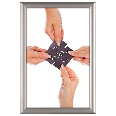 M&T Displays Opti Frame 11 in. X 17 in. Poster Size 1 in. Slvr Color Profile, Mitred Corner, w/out Back Support UCP255N017x2990